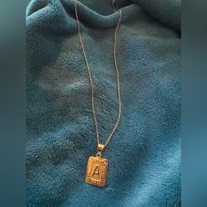 Bracha gold initial card necklace